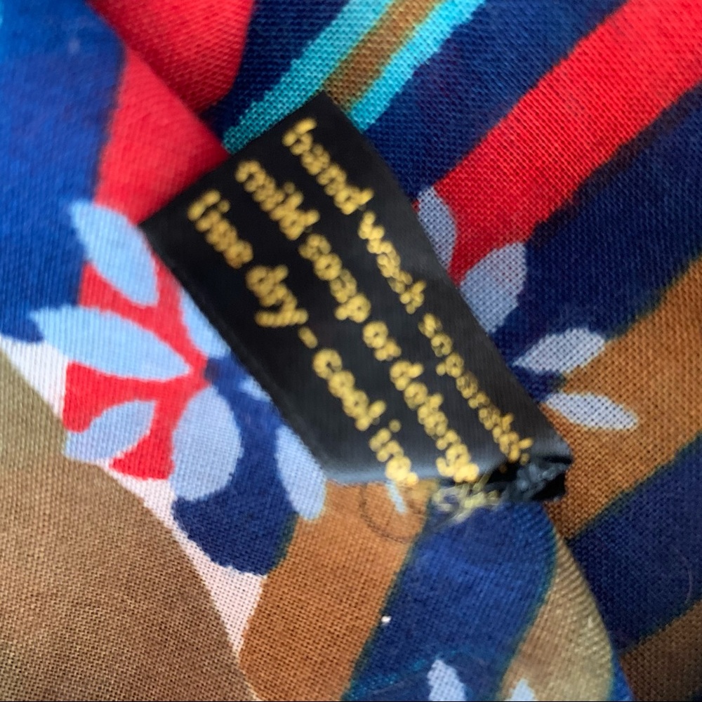Vintage 60s Vera Neumann Striped Scarf Floral - Picture 5 of 9